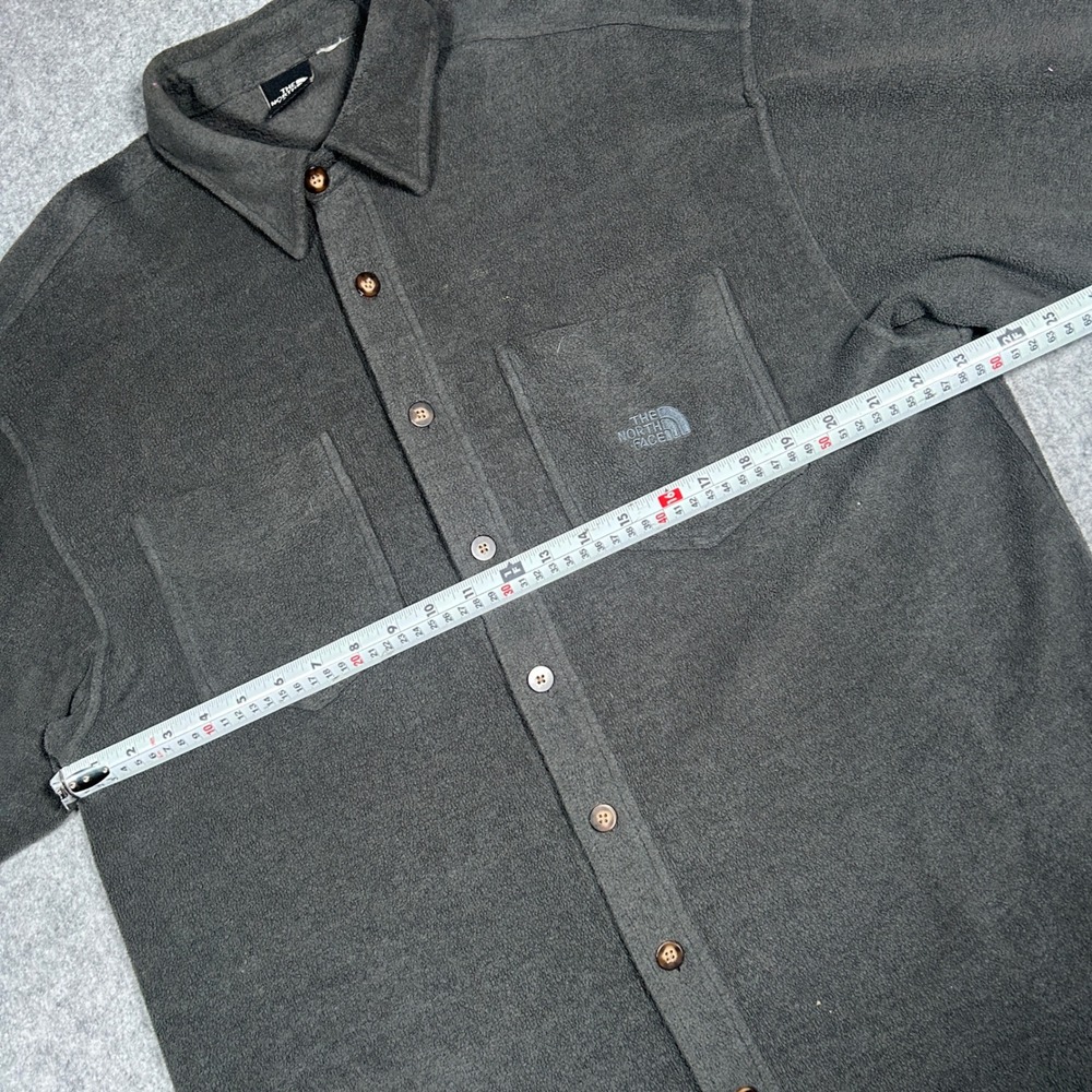 The North Face fleece buttoned jacket mens large Charcoal Grey outdoor hiking - Picture 2 of 16